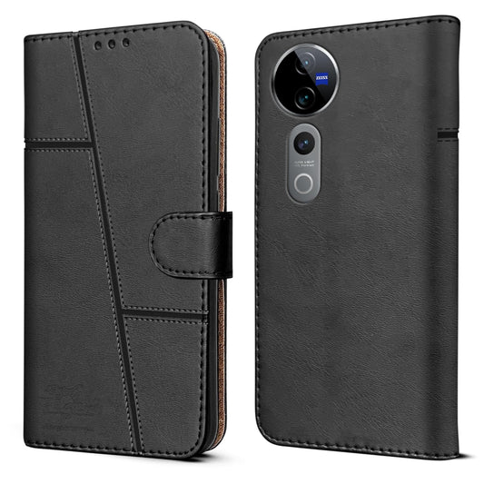 Vivo V40/V40 Pro 5G Flip Case Cover ( Black )