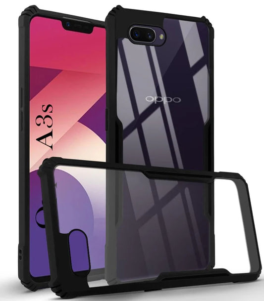 Oppo A3S Back Cover (Silicone Border)