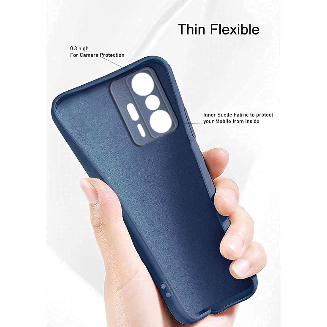 Mi 11T Pro 5G Back Cover (Silicone + Inner Side Cloth) soft