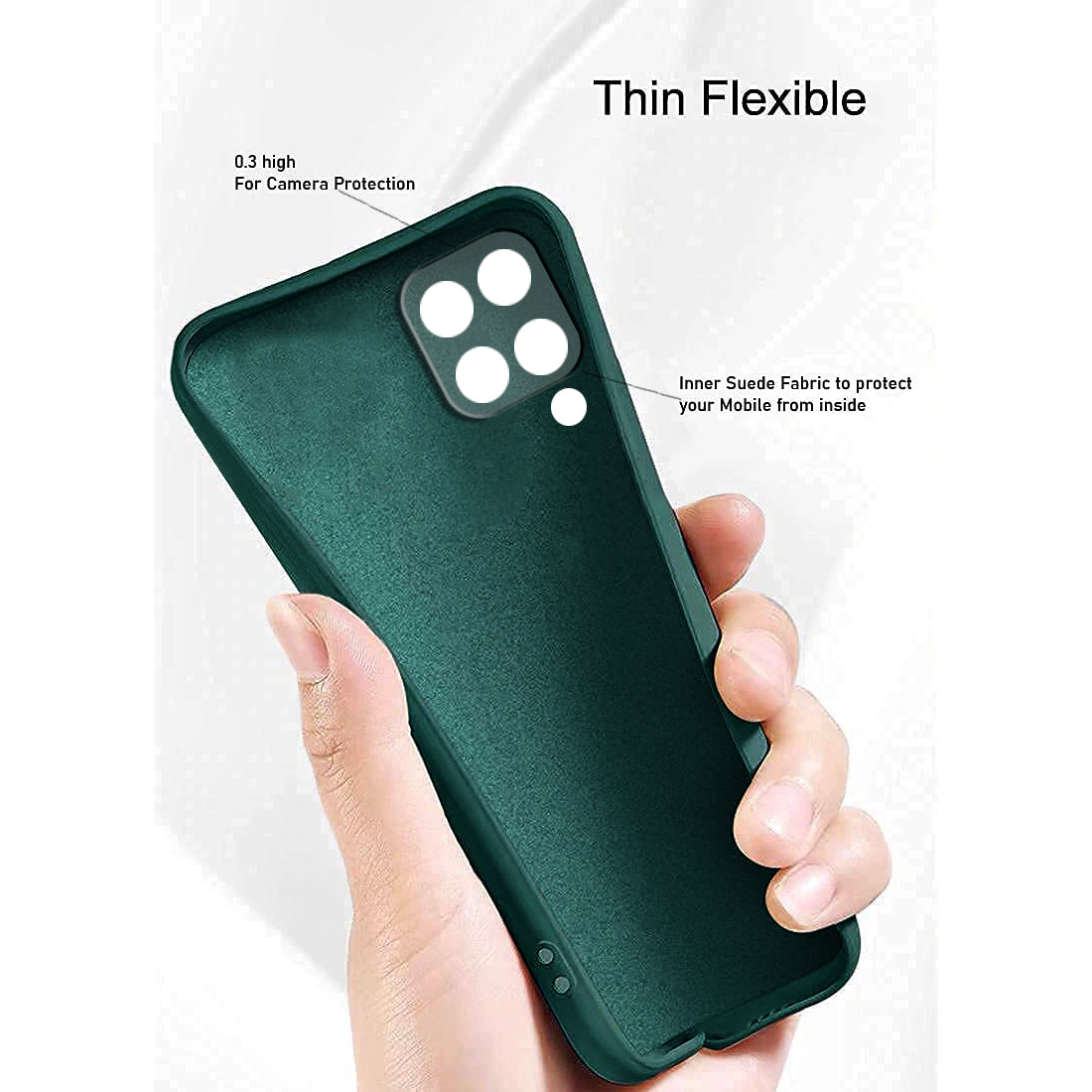 Samsung Galaxy M33 5G Back Cover (Silicone + Inner Side Cloth) soft