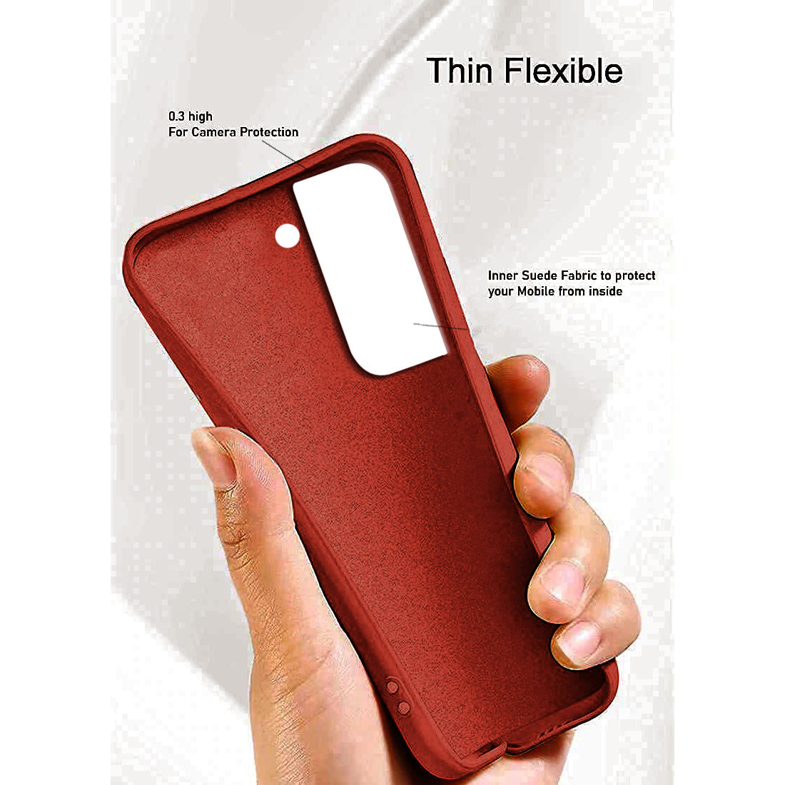 Samsung Galaxy S22 Plus 5G Back Cover (Silicone + Inner Side Cloth) soft