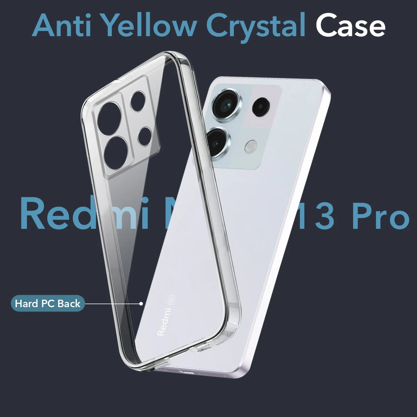 Redmi Note 13 Pro (5G) (Lifetime Anti-Yellow Clear Back Cover)