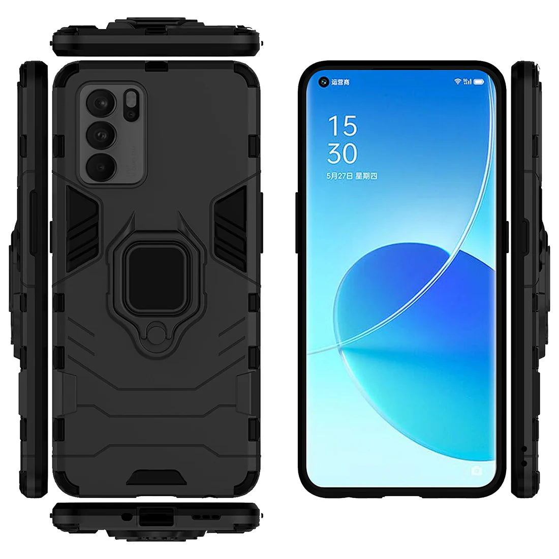 Hybrid Rugged Armor Kickstand Case for Oppo Reno6 5G