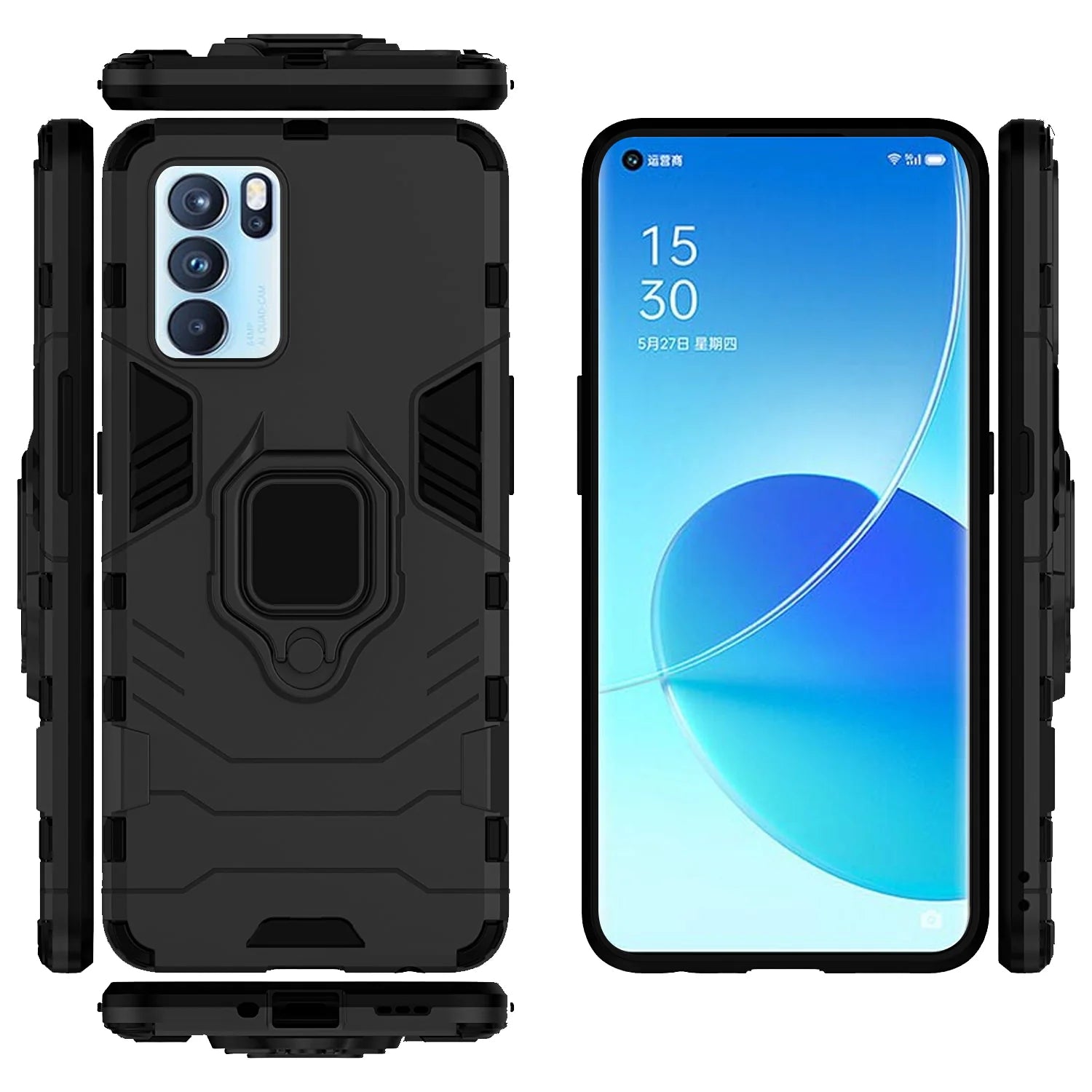 Hybrid Rugged Armor Kickstand Case for Oppo Reno6 Pro 5G