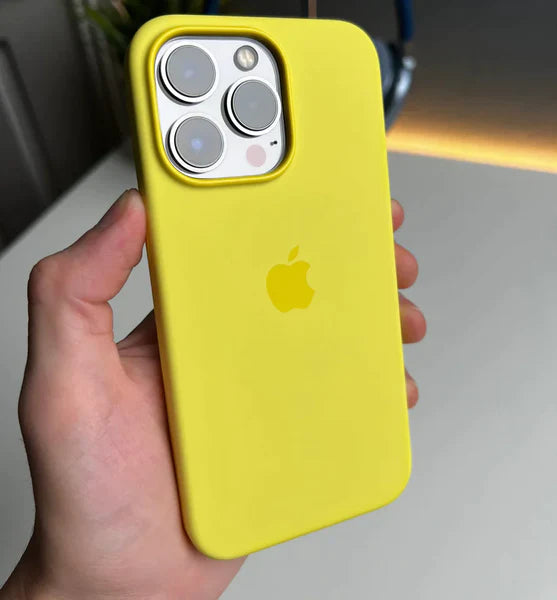 Yellow Original Silicone case for Apple iphone 16 Pro Max