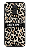 Leopard Print Self Love Samsung J8 Glass Case