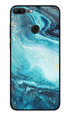 Blue Glitter Marble Honor 9 Lite Glass Case