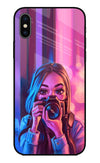 Girl Photographer iPhone XS Glass Case