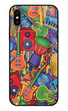 Music Instrument Doodle iPhone XS Glass Case