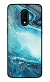 Blue Glitter Marble Oneplus 7 Glass Case