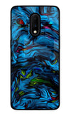 Dark Blue Abstract Oneplus 7 Glass Case