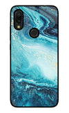 Blue Glitter Marble Redmi 7 Glass Case