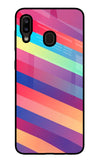 Stripes color Samsung A20/M10s Glass Case