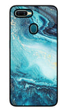 Blue Glitter Marble Oppo A7/A5s/A12 Glass Case