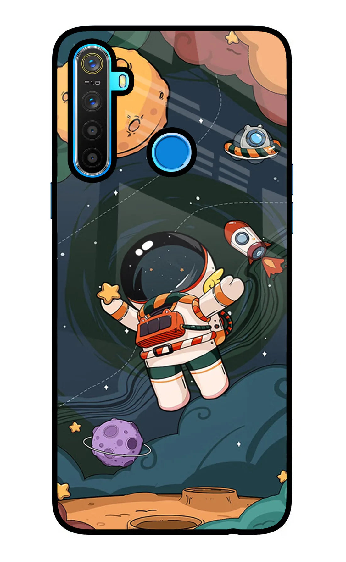 Cartoon Astronaut Realme 5/5i/5s Back cover