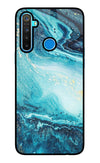 Blue Glitter Marble Realme 5/5i/5s Glass Case