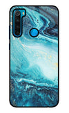 Blue Glitter Marble Redmi Note 8 Glass Case