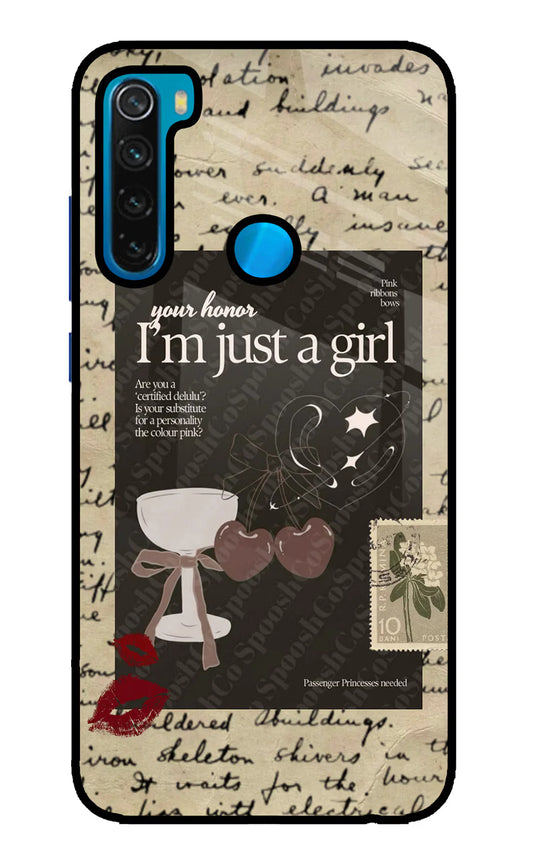 I am just a girl Redmi Note 8 Back cover