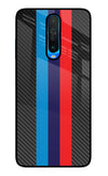 BMW Stripes Pattern Poco X2 Glass Case