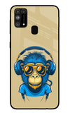 Monkey Headphone Samsung M31/F41 Glass Case