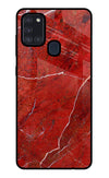 Red Marble Design Samsung A21s Glass Case