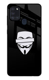 Anonymous Face Samsung A21s Glass Case