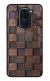 Wooden Cube Design Redmi Note 9 Glass Case