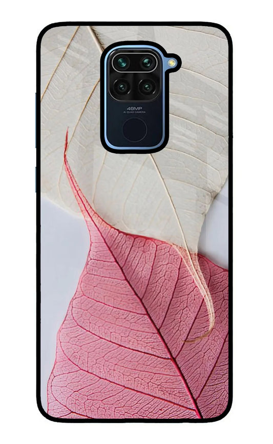 White Pink Leaf Redmi Note 9 Back cover