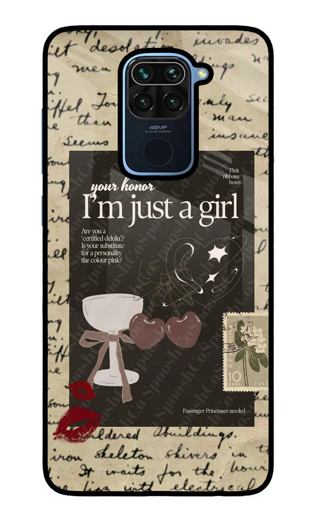I am just a girl Redmi Note 9 Back cover
