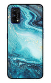 Blue Glitter Marble Realme 7 Pro Glass Case