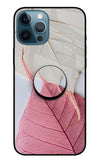 White Pink Leaf iPhone 12 Pro Max Glass Case