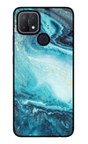 Blue Glitter Marble Oppo A15/A15s Glass Case