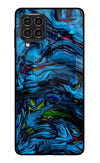 Dark Blue Abstract Samsung F62 Glass Case