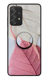 White Pink Leaf Samsung A52/A52s 5G Glass Case