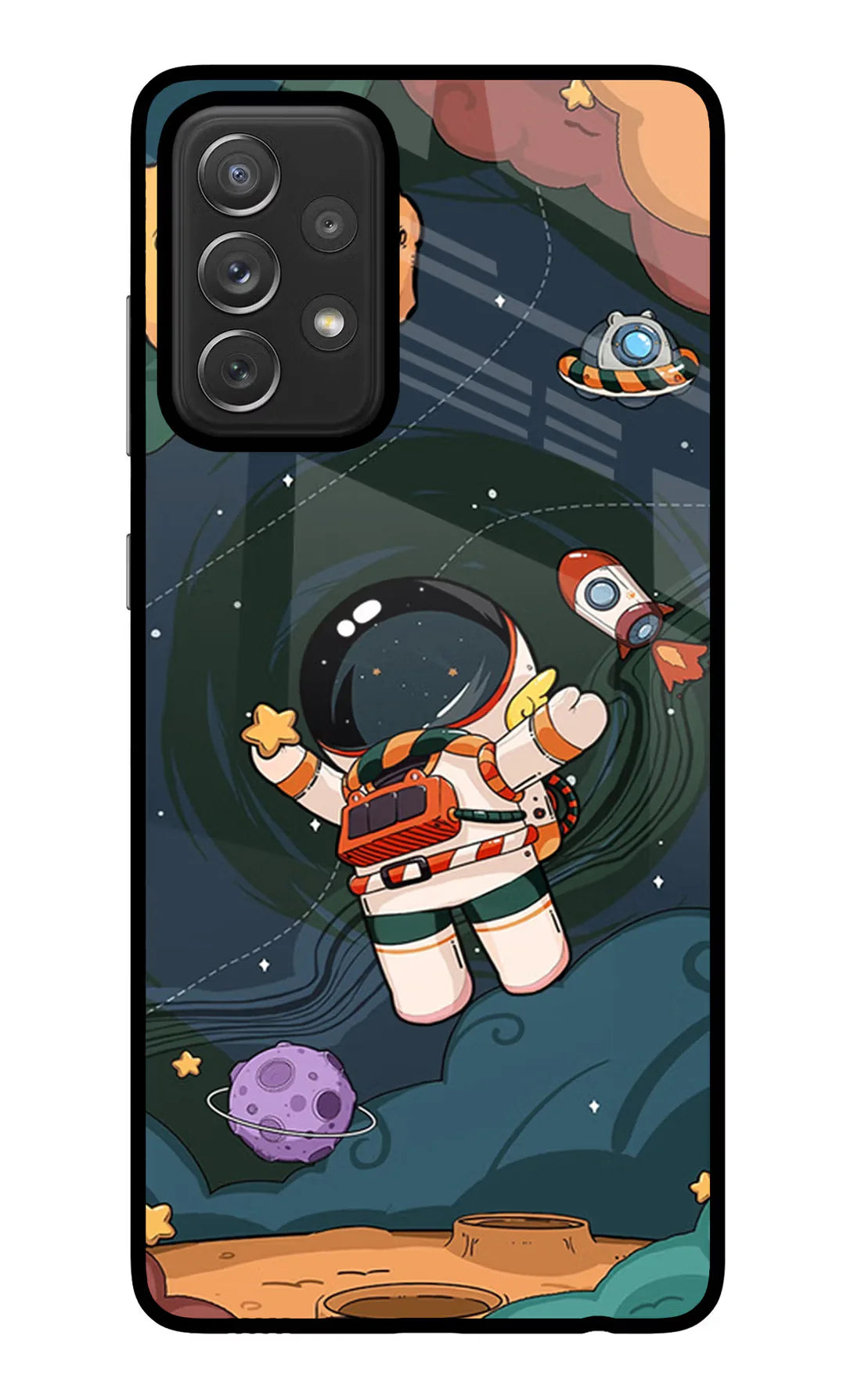 Cartoon Astronaut Samsung A72 Back cover