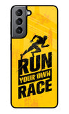 Run Your Own Race Samsung S21 Glass Case