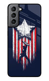 Captain America Marvel Art Samsung S21 Plus Glass Case