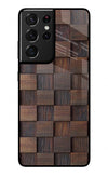 Wooden Cube Design Samsung S21 Ultra Glass Case