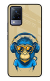 Monkey Headphone Vivo V21 Glass Case