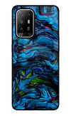 Dark Blue Abstract Oppo F19 Pro+ Glass Case