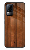 Wooden Artwork Bands Vivo Y73/V21E 4G Glass Case