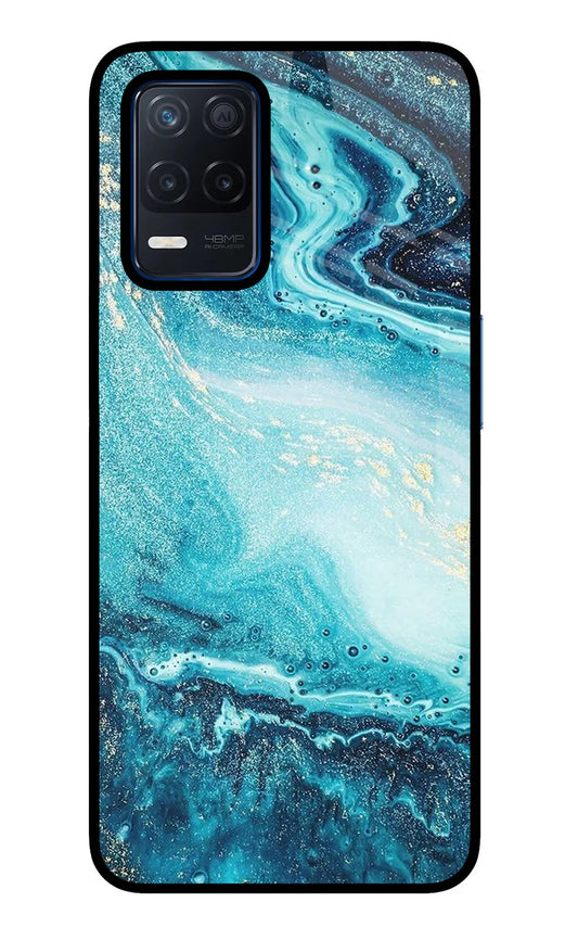 Blue Glitter Marble Realme Narzo 30 5G Back cover