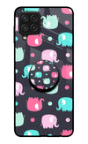 Baby Elephants Samsung A22 4G Glass Case