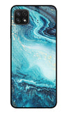 Blue Glitter Marble Samsung A22 5G Glass Case