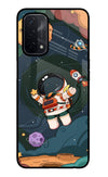 Cartoon Astronaut Oppo A74 5G Glass Case