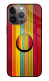 Multicolor Wooden iPhone 13 Pro Max Glass Case