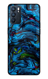 Dark Blue Abstract Oppo Reno6 5G Glass Case