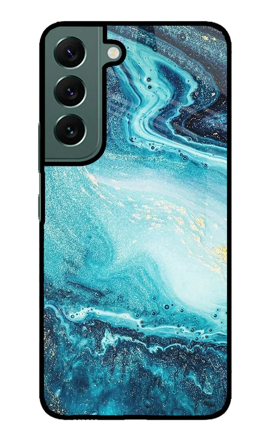 Blue Glitter Marble Samsung S22 Back cover