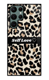 Leopard Print Self Love Samsung S22 Ultra Glass Case