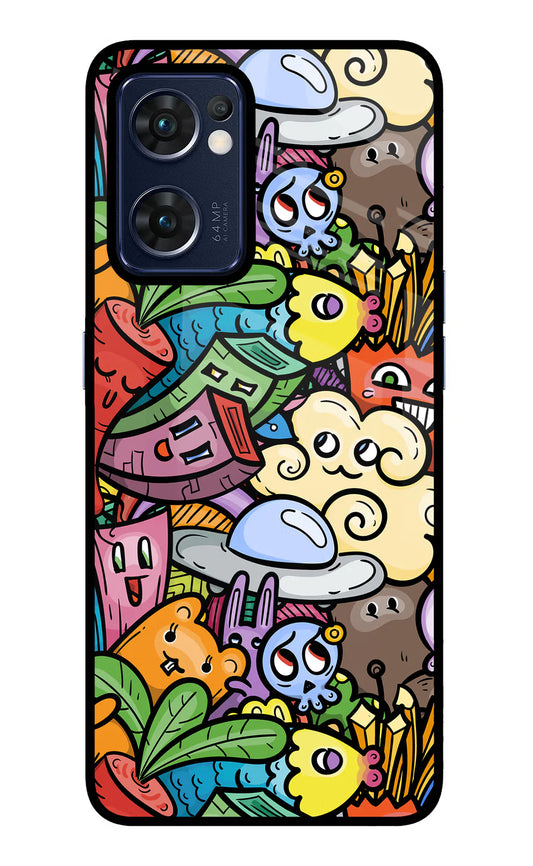 Veggie Doodle Oppo Reno7 5G back cover